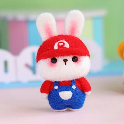 8cm high The Doll Bunny wool felt wool needlepoint kit felt needle felting keychain craft needlecraft DIY handmade