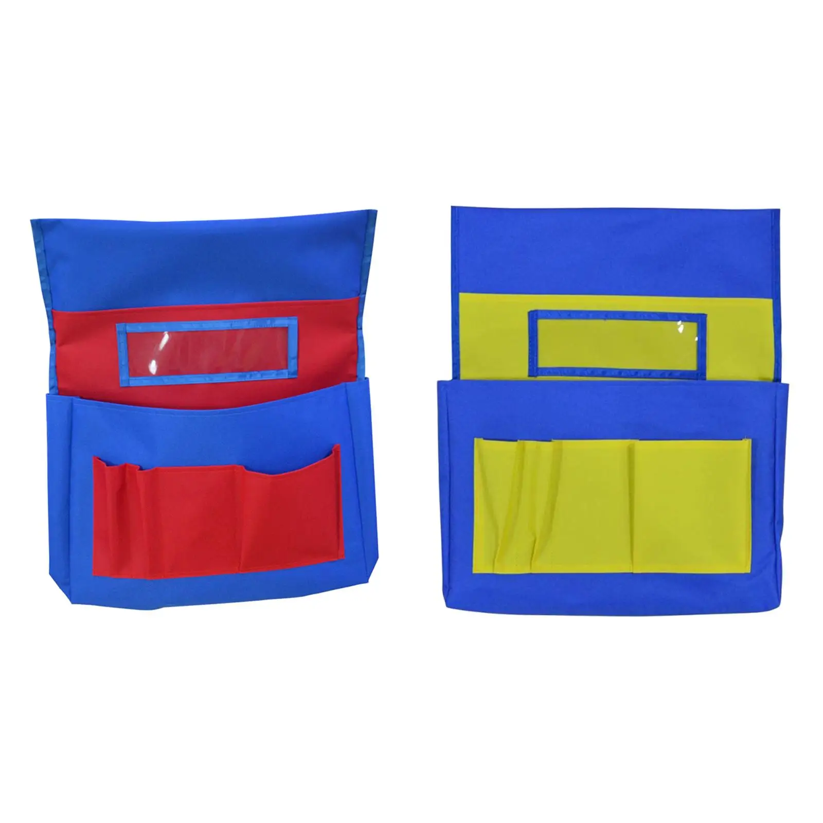 6 Pockets School Chair Sack Organizer Pouch Stuff Storage with Name Tag Slot
