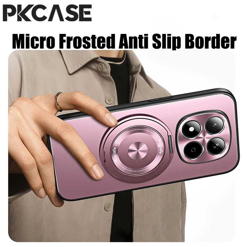PKCASE 360° Rotating Magnetic Bracket Case with Matte Lens Protective Cover