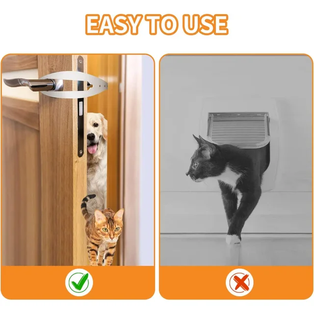 New Cat in Out Pet Elastic Gate Lock Flex Latch Strap Adjustable Dog Door Punch-Free Pet Door Opener  Dog Cats Pet Supplies 6