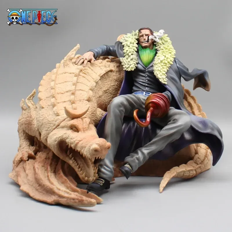 

18cm One Piece Anime Figure Gk Sir Crocodile Sitting Statue Sand Crocodile Model Dolls Creative Collectible Toys Christmas Gifts