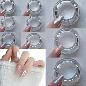 Moonlight White Aurora Chrome Nail Powder 1
