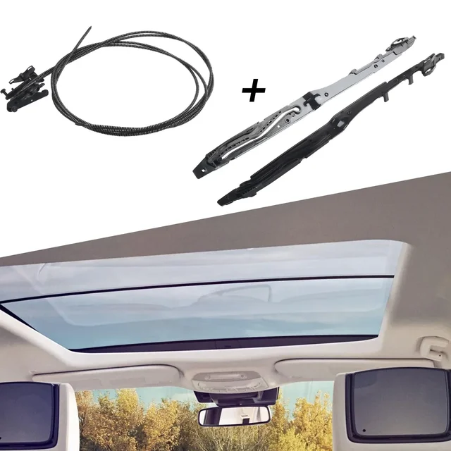 4 قطعة AP 363380   معدن متين لسيارة فورد F-150 2015-2020 كابلات زجاجية فتحة سقف + مجموعة مسار لـ F-250 F-350 F-450 2017-2019