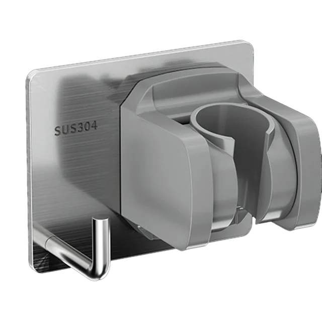 ผู้ถือหัวฝักบัวสแตนเลสไม่มีเจาะกาวหัวห้องน้ํา Showerhead Bracket ผู้ถือ Bath อะไหล่ 1