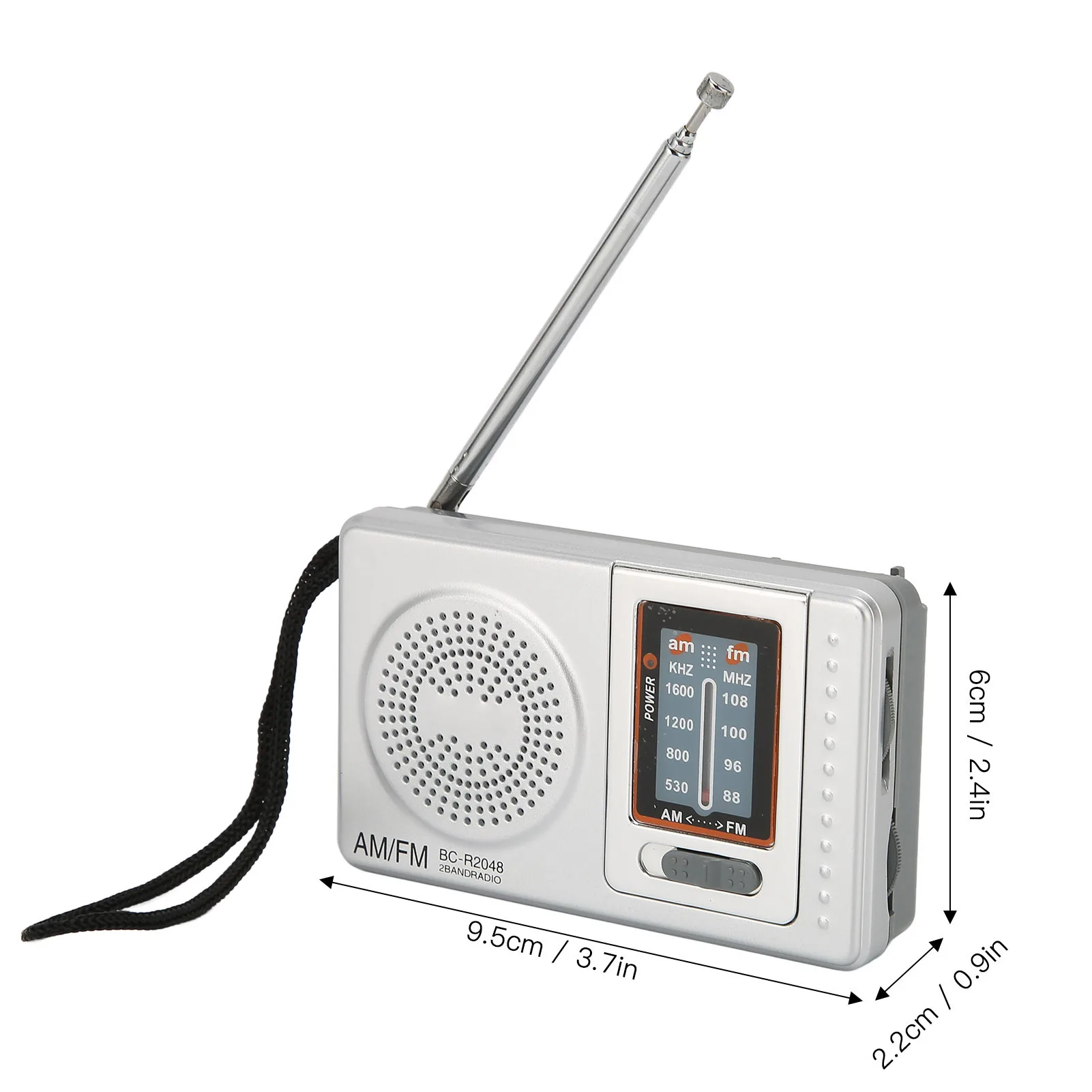 FM AM Pocket Radio Player Telescopic Antenna Dual Band Music Player Radio Battery Powered Pocket Stereo Radio Built-In Speaker