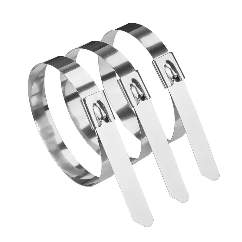 Description Picture 4 of item100 Pcs Stainless Steel Metal Cable Ties Locking Metal Zip-Exhaust Self-sealing Cable Tie Multifunctional Locking Cable Ties