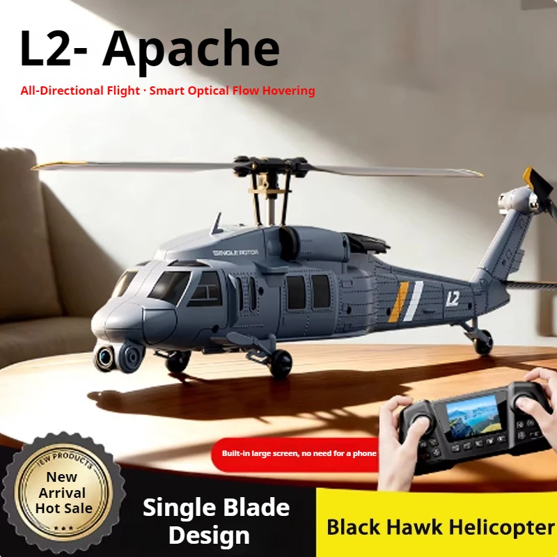 4DRC L2 아파치 군용 원격 조종 헬리콥터 6축 자이로 싱글 로터 8K 공중 ..