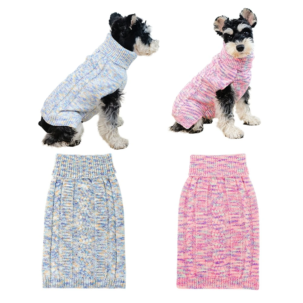소형 중형견용 반려동물 스웨터, 따뜻한 반려동물 터틀넥 치와와 조끼, 부드러운 요키 코트, 테디 재킷, 겨울