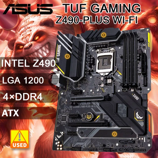 Carte mère LGA 1200 Intel Z490 pour Core i3-10100Fcpus Bali TUF GAMING  Z490-PLUS WAP FI Carte mère 1200 DDR4 M.2 PCI-E 3.0 ATX - AliExpress