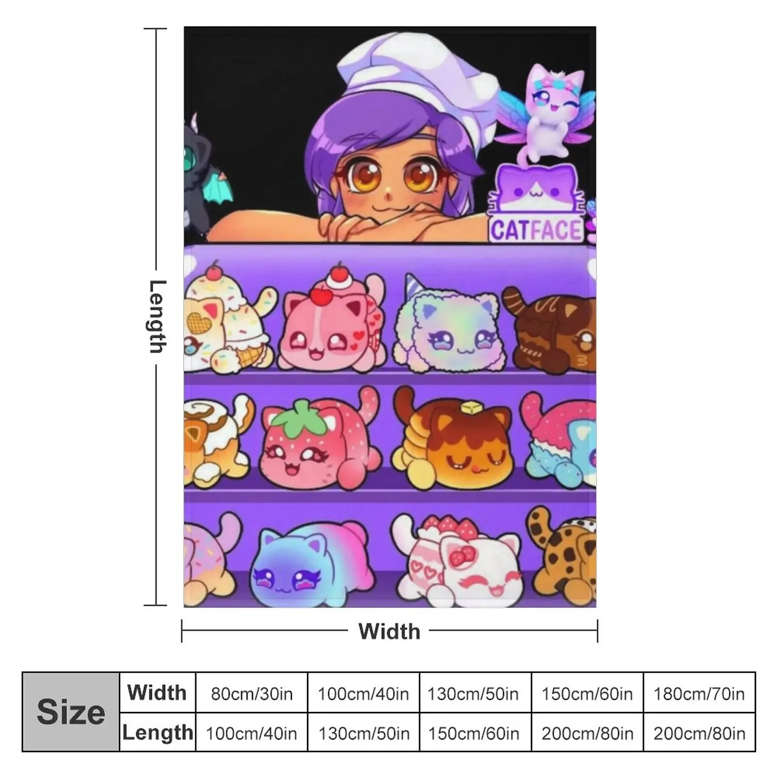 Aphmau Meow Plushies Anime Cats Throw Blanket Fluffy Shaggy Blanket Flannels Blanket Tourist Blanket 2