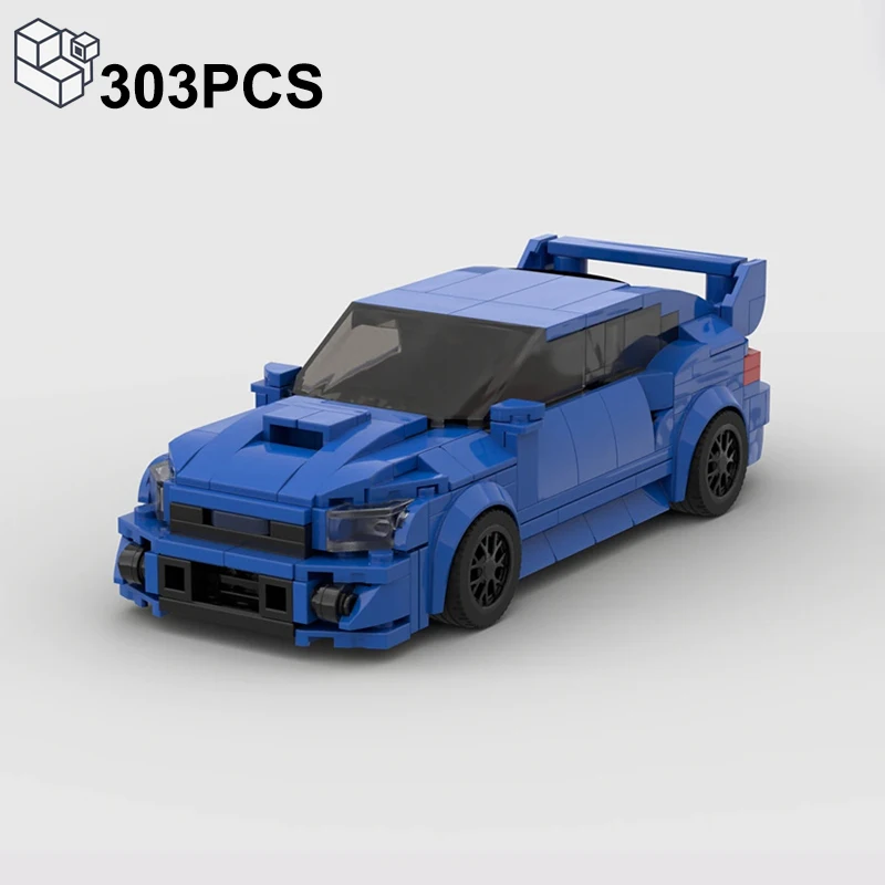 Конструктор MOC Impreza WRX STI спортивный скоростной автомобиль, гоночный автомобиль, модель, кирпичи, пазлы, игрушки, Рождественский подарок для мальчиков