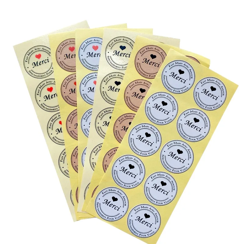 Thank You Stickers Labels Seals Stickers Round 35mm Kraft Black Labels for gift package 100pcs self adhesive stickers paper stickers adhesive stickers decorative labels stickers packaging stickers kraft paper stickers thank you stickers