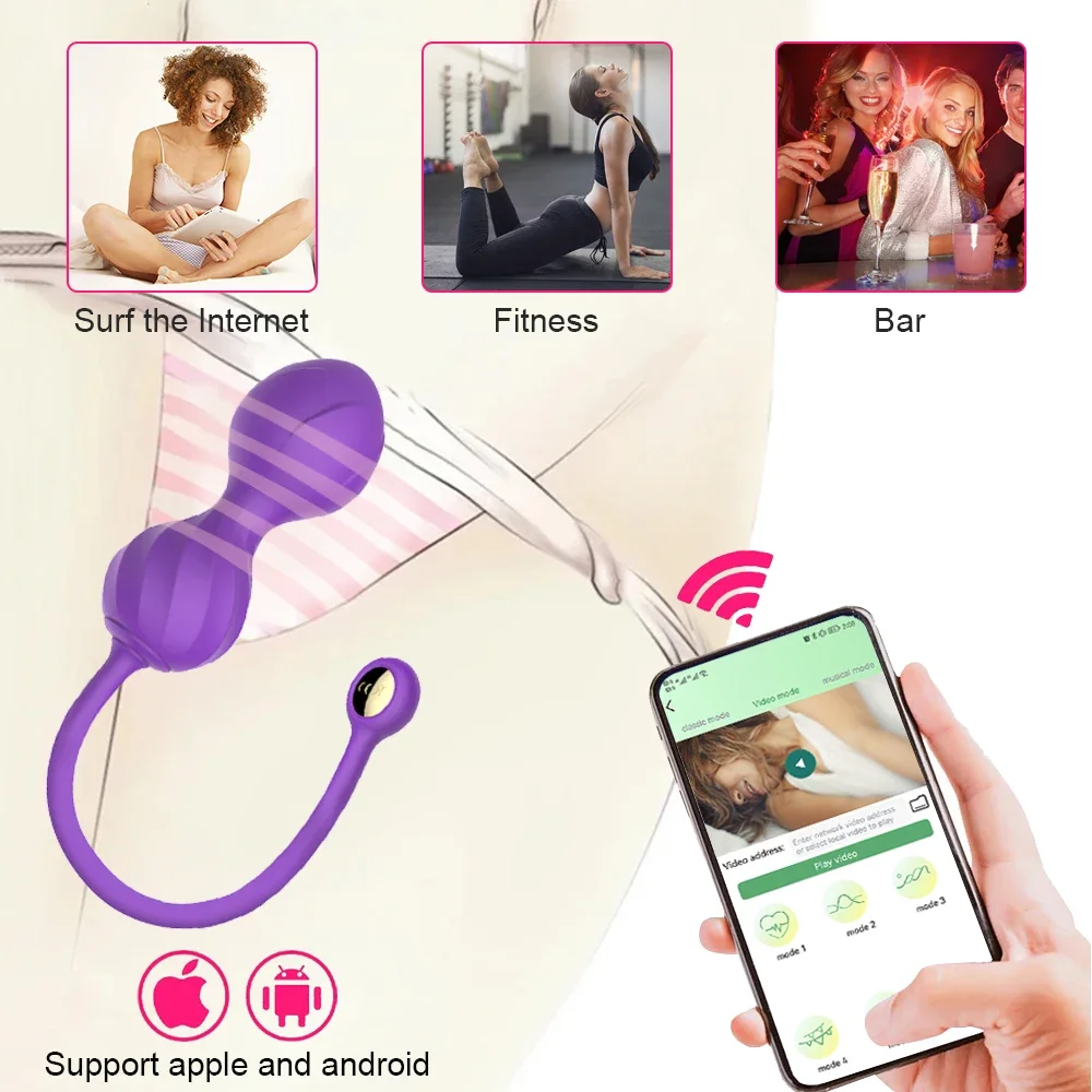 Kegel Ball for Women Vaginal Tightening Training Vibrator Benwa Ball Geisha Pelvic Muscle Trainer Shrinking Female Sex Toy kegel balls