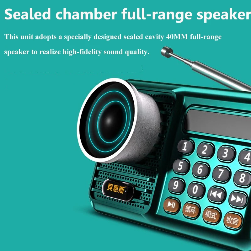 Mini Portable FM Radio LED Display Digital Radios Hifi Sound Bluetooth Speaker Wireless MP3 Music Player Support TF Card U Disk