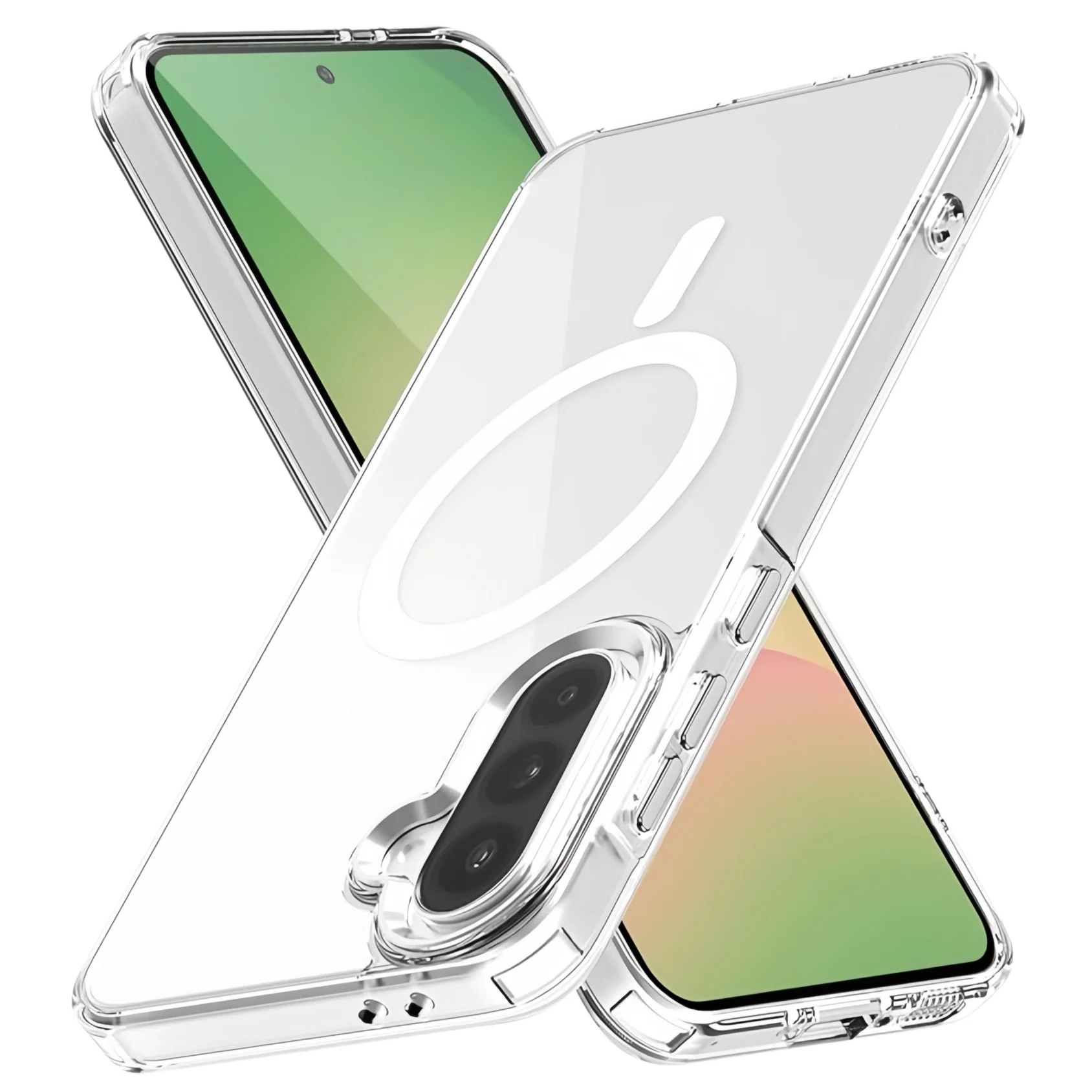 Clear Transparent TPU Phone Case with Magnetic Shockproof Protection