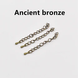 20 - Piece Set: Water Drop Charms Extension Chains - 5cm 20pcs (Antique Bronze)