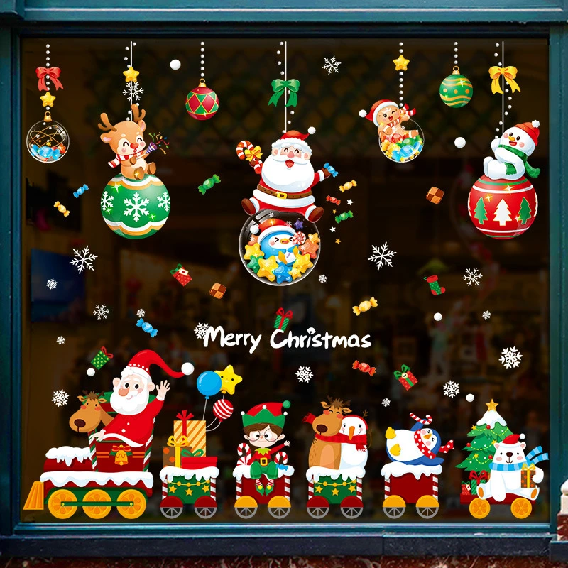 Christmas Decoration Christmas Wall Window Stickers Kids Room Merry