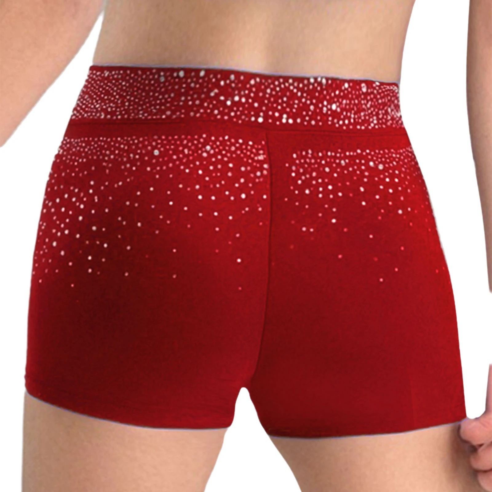 Kinder Mädchen Funkelnde Strass V-Front Ballett-Tanzshorts Gymnastik Akrobatik Eiskunstlauf Performance-Kostüm – Detail 14