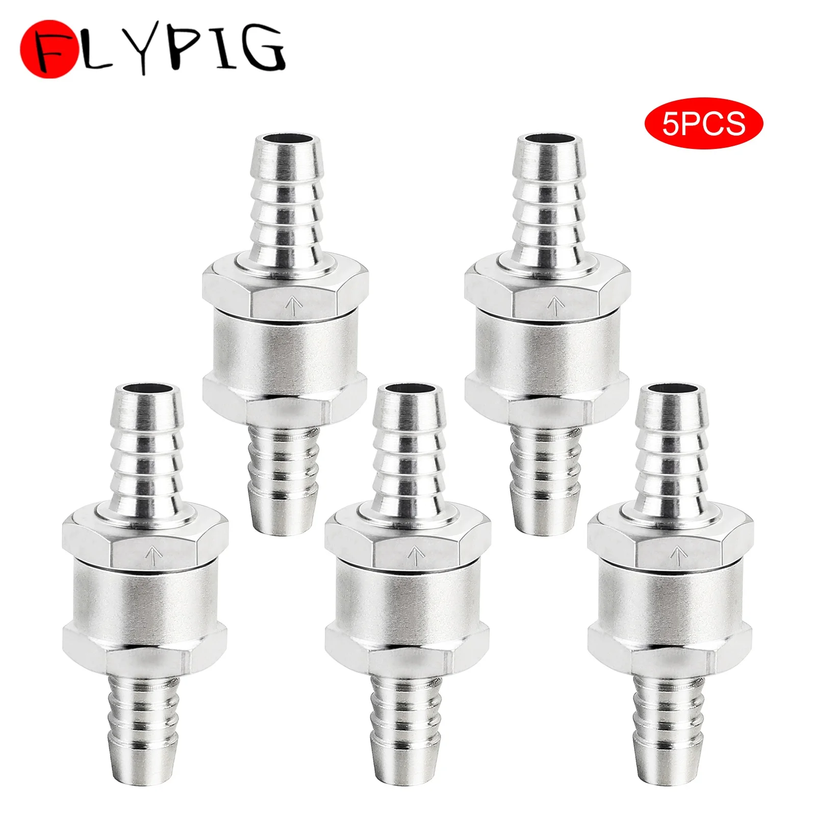 5 PCS 3/8&rdquo; 10mm Non Return Check Valve Petrol Diesel One Way Valve Fit for Carburettor and Low Pressure Fuel Systems