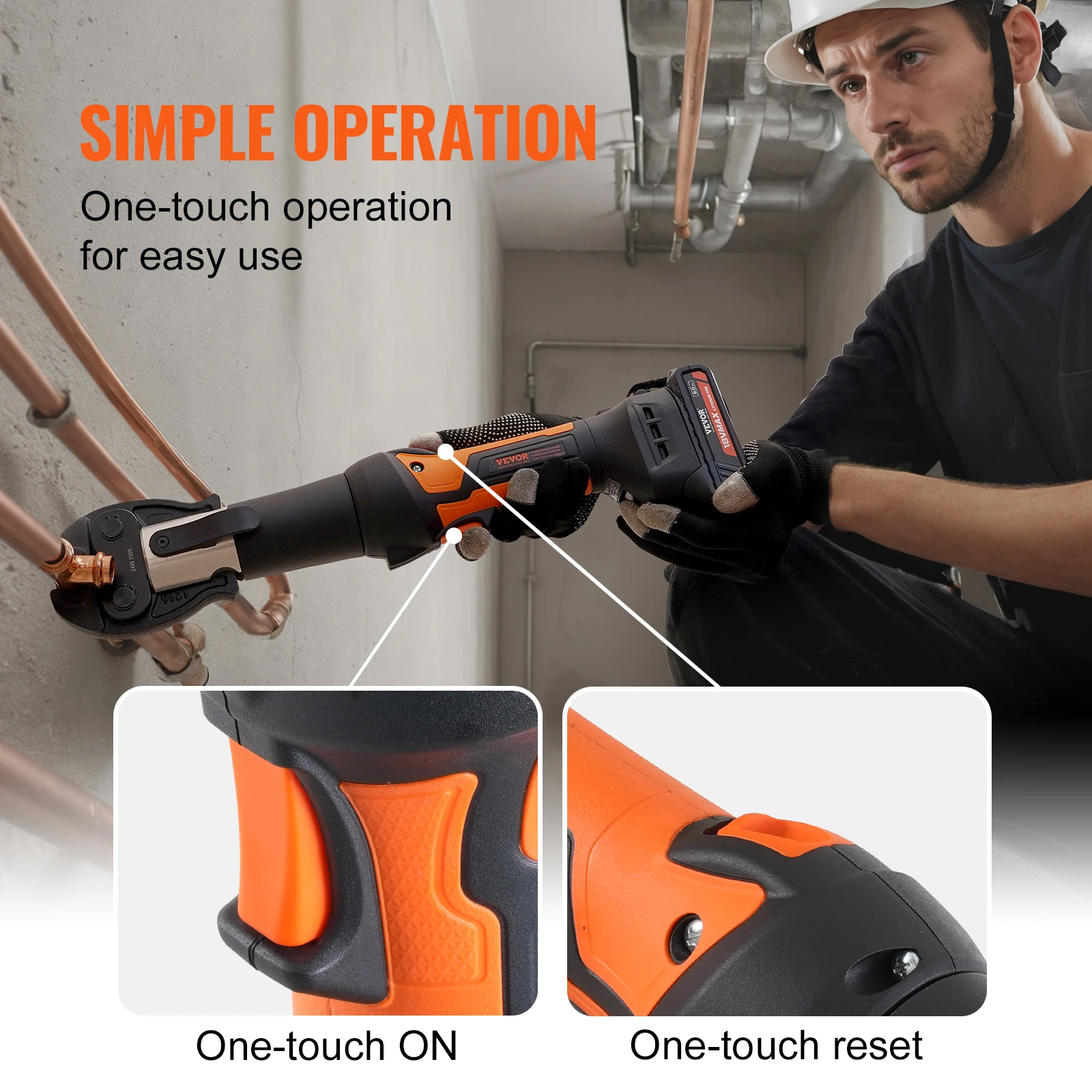 Electric Copper Pipe Crimping Tool Kit with 3 Jaws