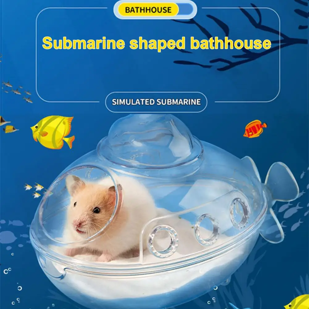 

Hamster Bath Box Visible Splash-proof Submarine Hamster Bathroom Small Pet Accessories for Guinea Pigs Rats Chinchillas Hamster