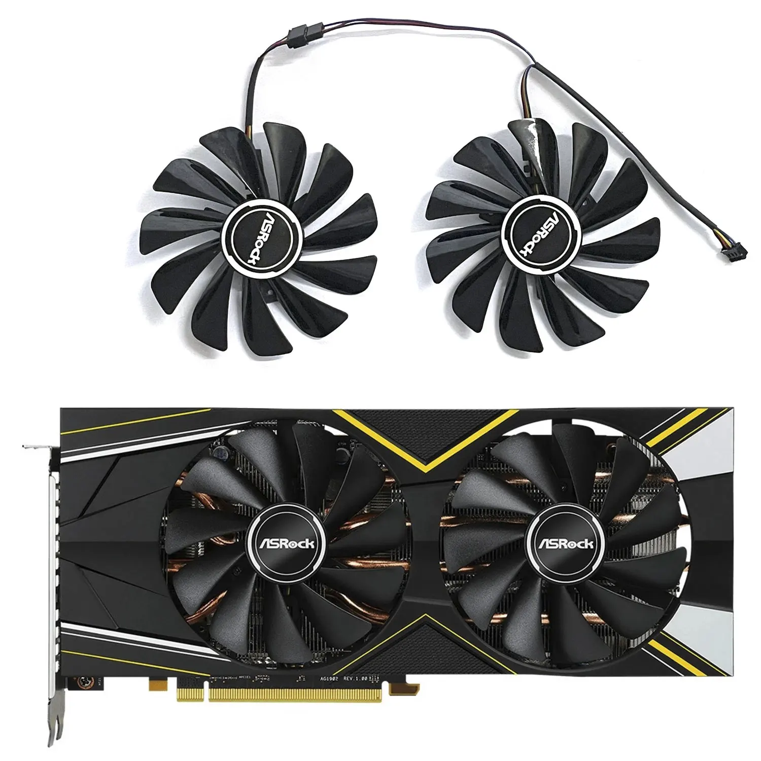 2 FAN 4PIN CF1010U12S FDC10U12S9-C DC 12V 0.45A 95MM RX5700 GPU Fan for ASRock Radeon RX 5700 5700XT cooling fan