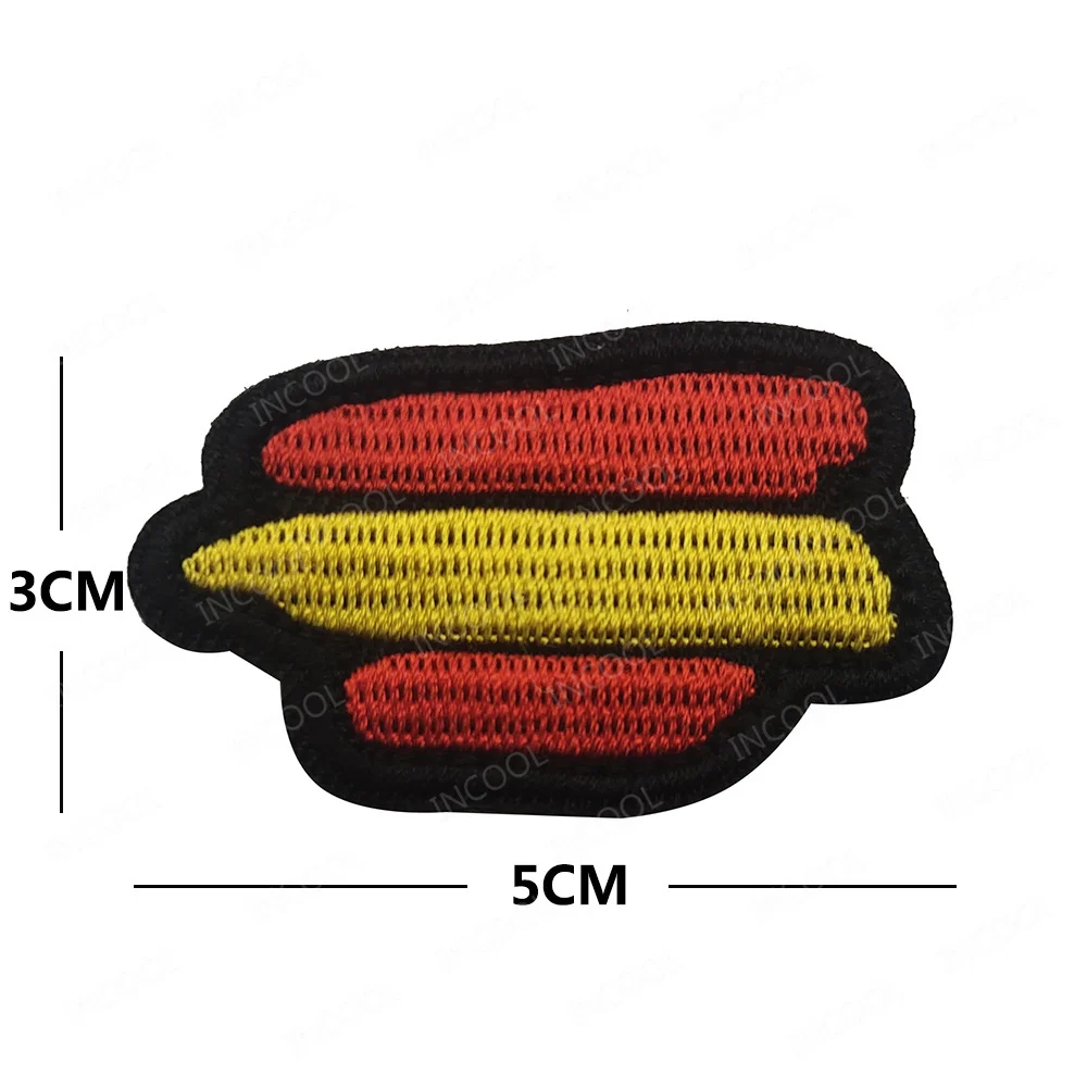 Spain Flag Embroidered Patches Army Military Tactical Emblem Appliqued Spanish Flags Rubber IR Reflective Chevron Strip Badges