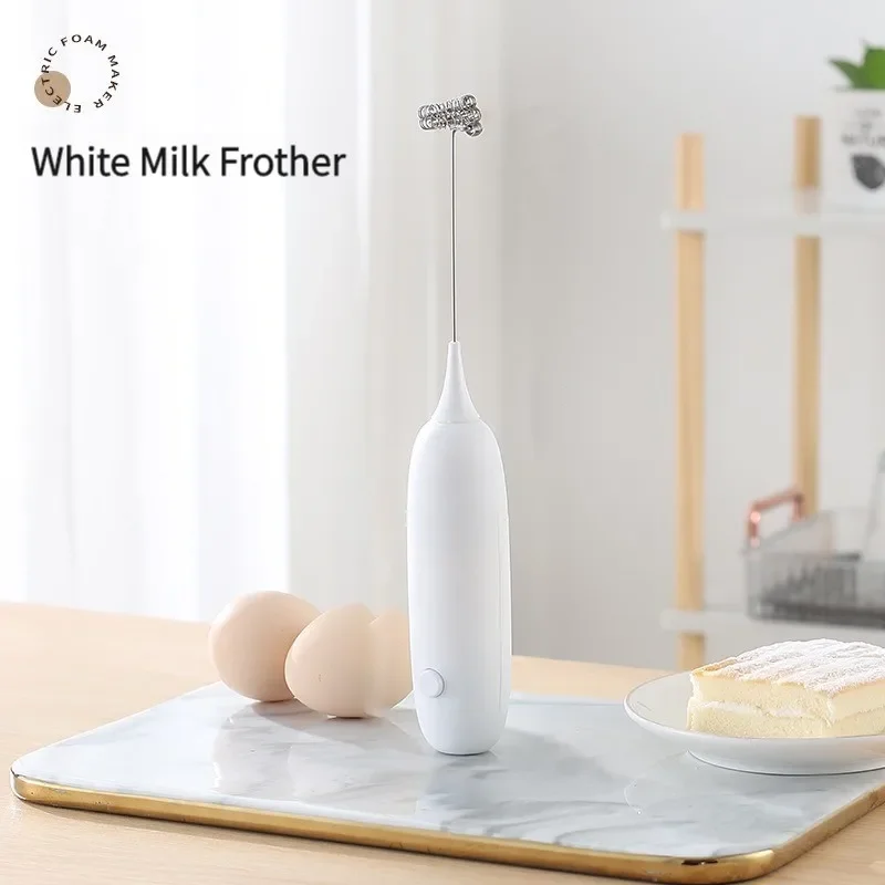 Mini Milk Frother milk frother electric milk frother Battery Rechargeable Foam Maker Coffee Whisk Mixer Electric Handle Blender Egg Beater Hot Cooking Tools