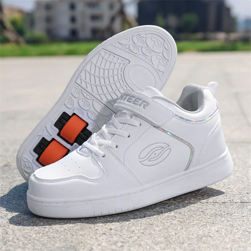 Children Shoes Detachable Two Wheels Kids Roller Skates Boys & Girls Sneakers Fashion Sports Casual Size 31-38