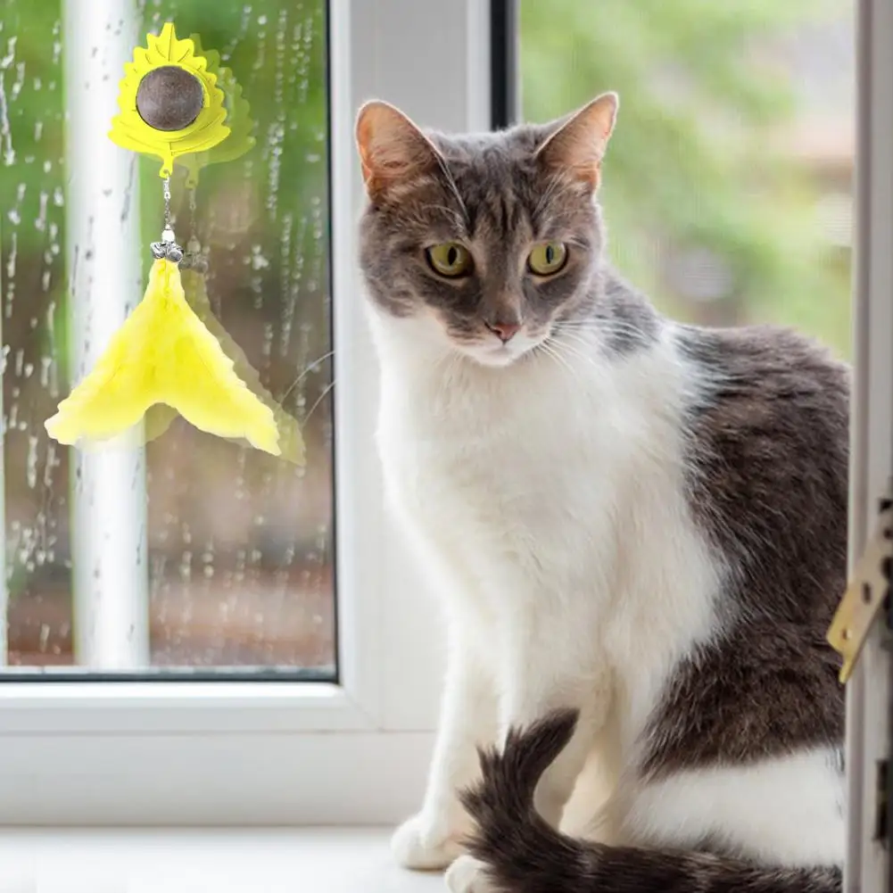 

Игрушка в виде кошачьей мяты, безопасная жевательная игрушка для ухода за зубами с перьями для кошек, кошачья мята, дизайн чашки для улучшения здоровья зубов для кошек