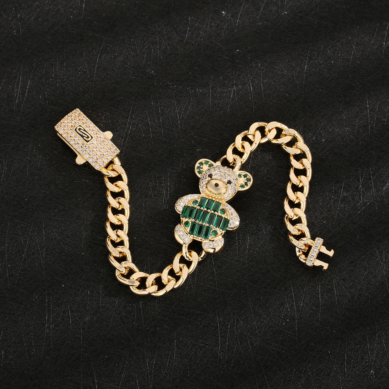 Original and Cute Teddy Bear Women's Bracelet CZ Crystal Animal Bracelet Engagement Party Gift Daily Necessities