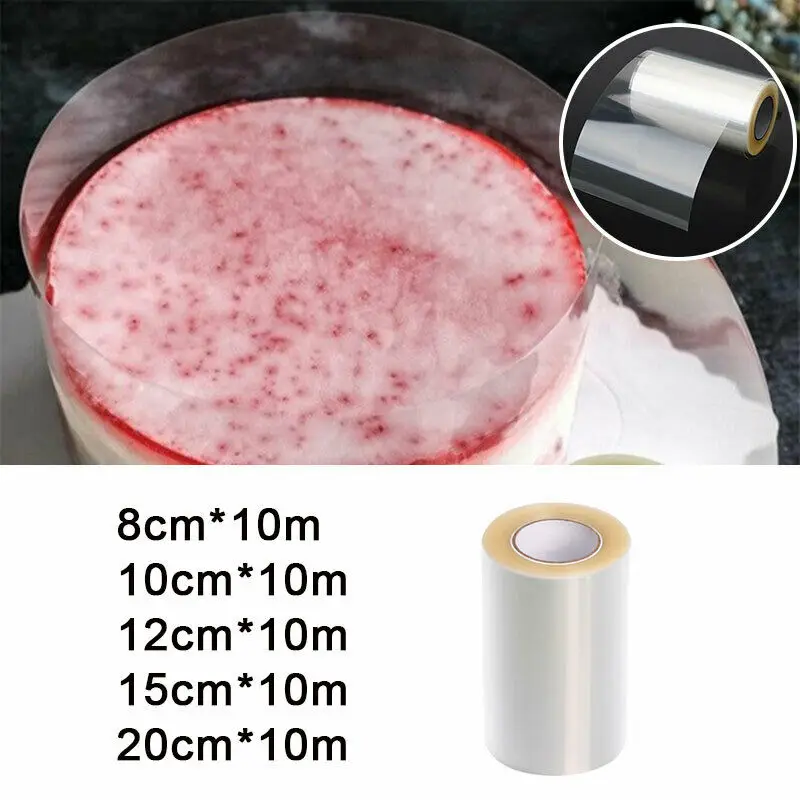 

1*Roll Cake Surround Film Transparent Plastic Wrap Tape Birthday Cake Decoration Baking Wrapper For Home Baking Supplies