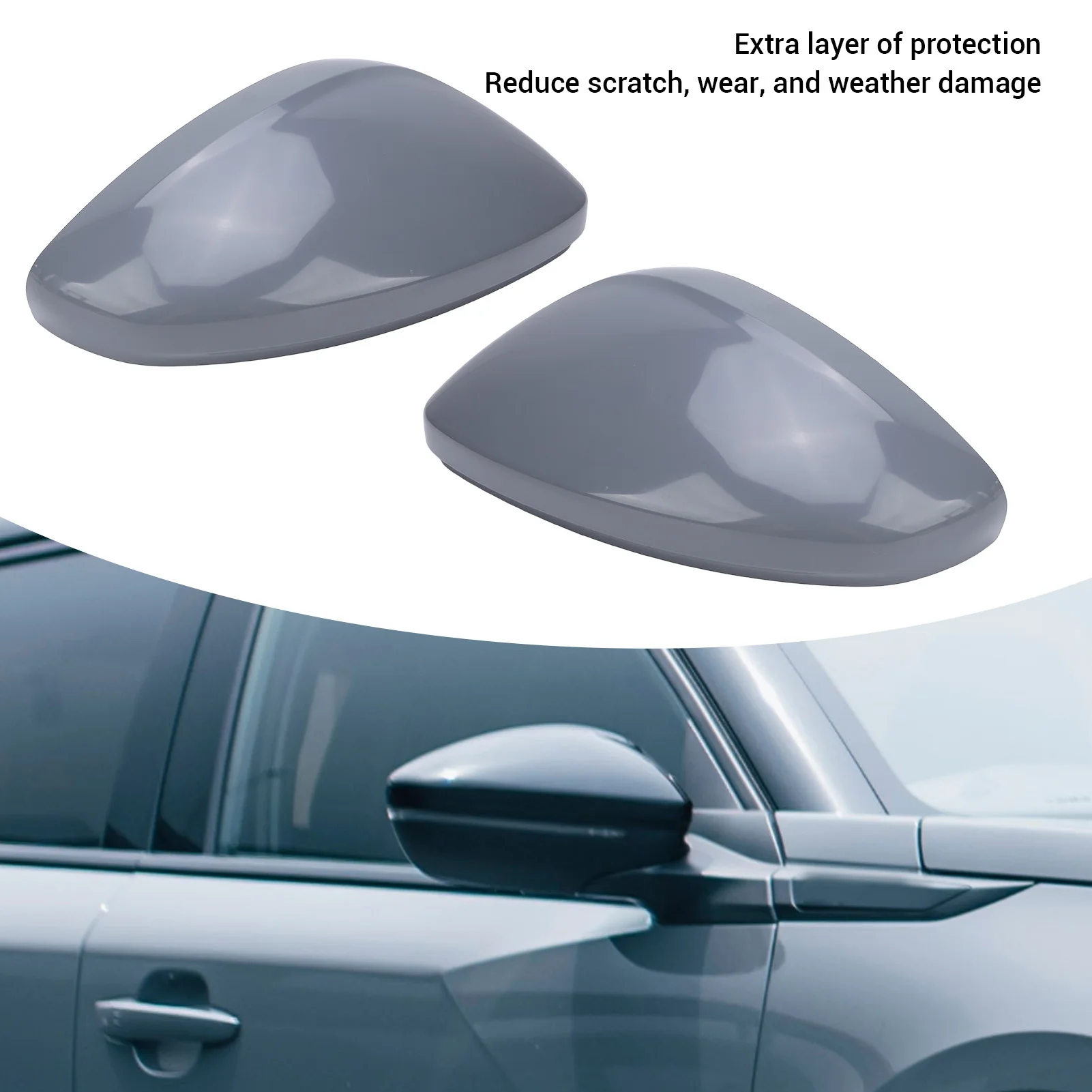 1 Pair Of Rearview Mirror Cap Protective Anti Scratch Long Lasting Use Wing Mirror Cover Cap For Peugeot 2008 P24 +
