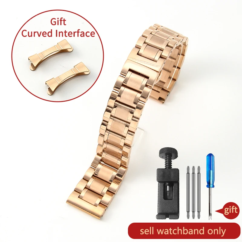 Stainless Steel Watch Strap - Silver, Gold, Rose Gold Options