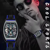 FORSINING Automatic Movement Mechanical Watches For Men New Motorcycle Style Fashion Hollow Waterproof Mens Watch Reloj Hombre