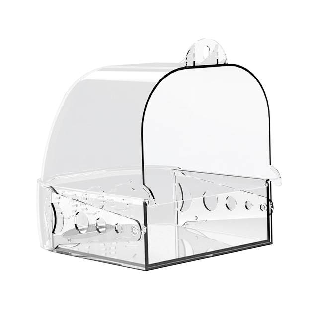 Pet Bird Bath Box No Leaks Bird Shower Box Bird Bathtub Caged Parrot Bathing Tub for Lovebirds Canary Budgie Budgerigar Finch