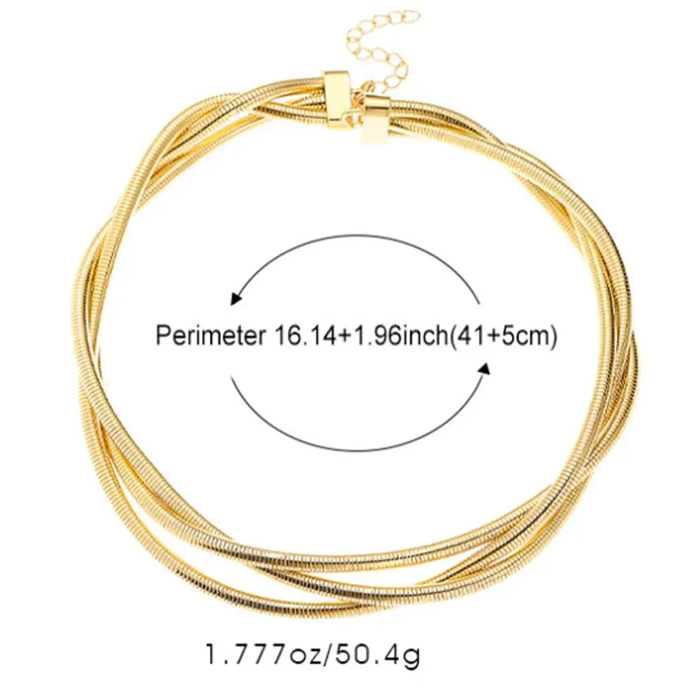 New Alloy Bendable Snake Necklace Silver Color Gold Color Flexible Choker Punk Jewelry Accessories Bracelet