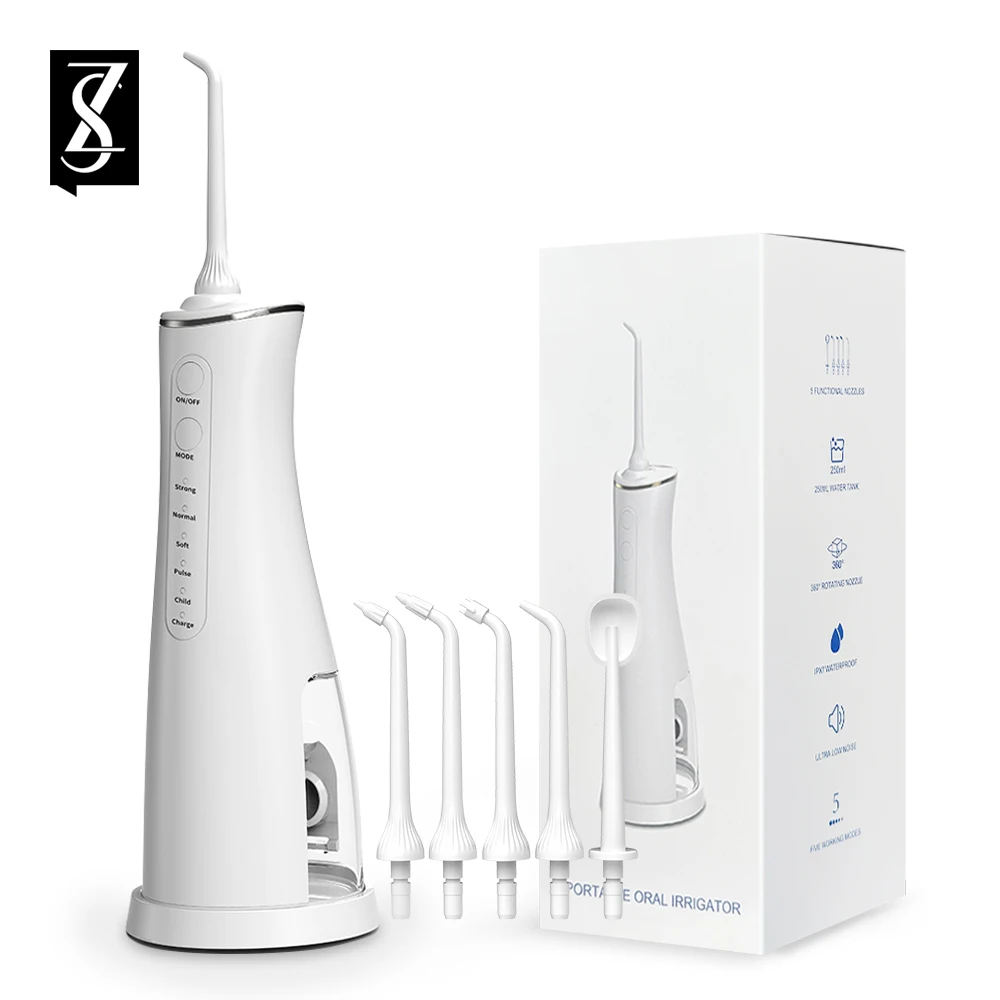 [ZS] 250ML 치과용 워터플로서 USB충전식 구강관리 장치 구강관리기 세척기 치아미백 치주병 예방 올인원 정밀세정기