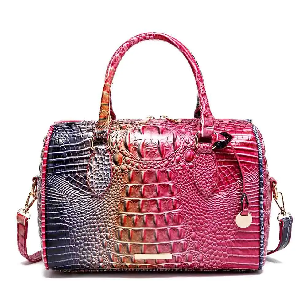 

Luxury Designer Bags Crocodile Bag Woman Boston Bags Quality PU Leather Alligator Print Female Shoulder Messenger Handbag 2023