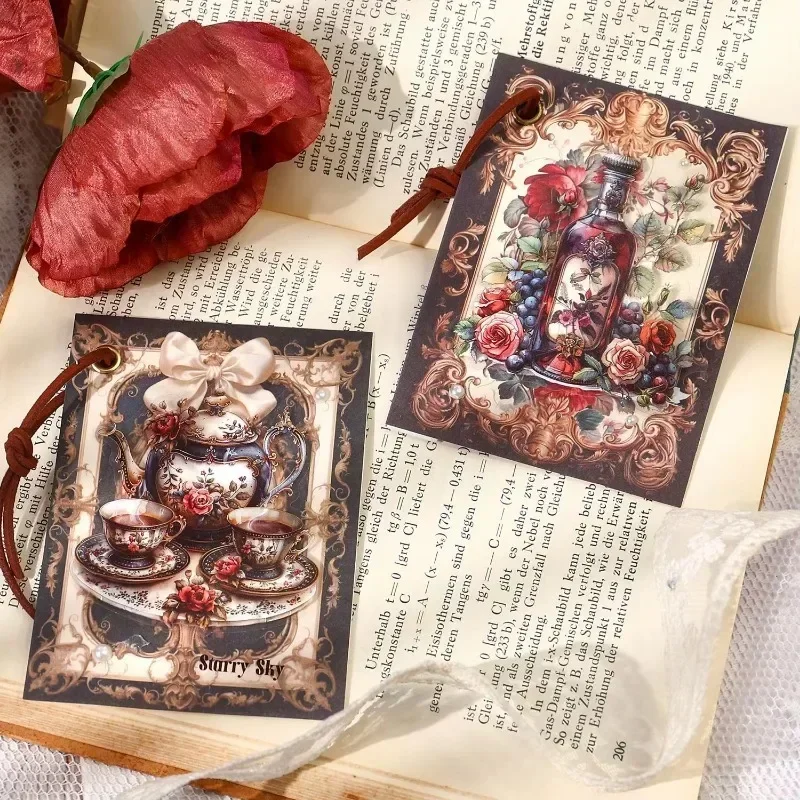 Stickers Old Castle Afternoon Tea Material Decorative Collage Supplies Stickers Handbook Scrapbook Cut 94&times;152mm 10Pcs Pack