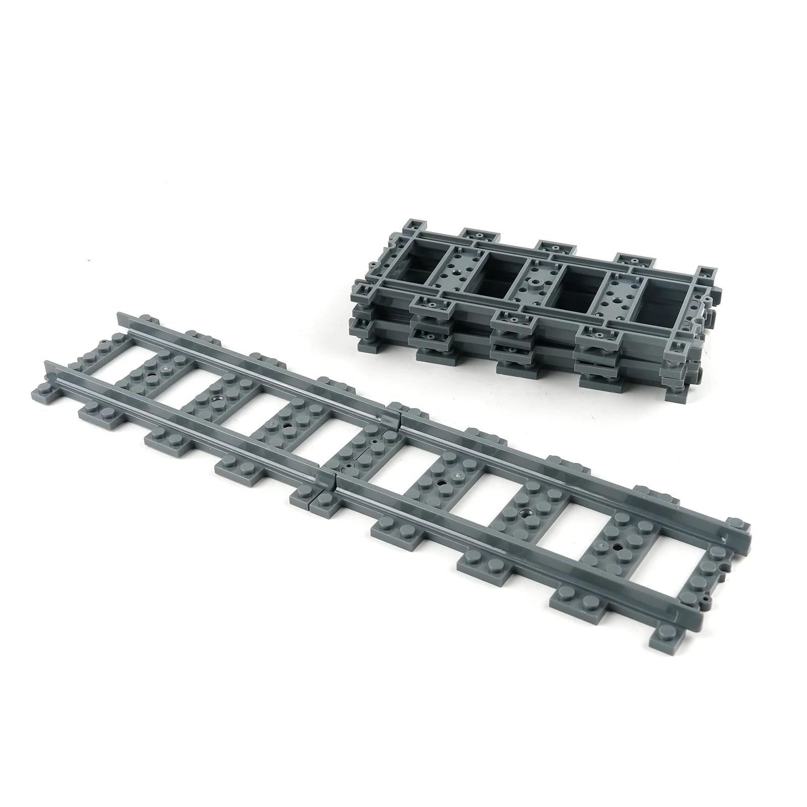 MOC 직선/곡선 레일 기차 트랙 모델 빌딩 블록 부품 기차 철도 DIY 53400/53401 장난감 조립식 작은 블록