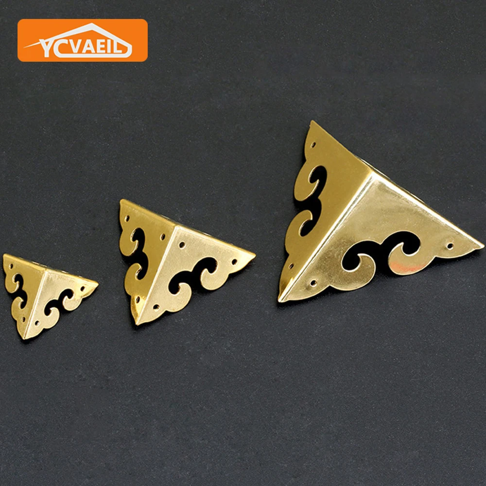 Box Corners Brackets Triangle Gift Box Metal Table Chair Corner Protectors Furniture Hardware 4pcs for Home Decorative