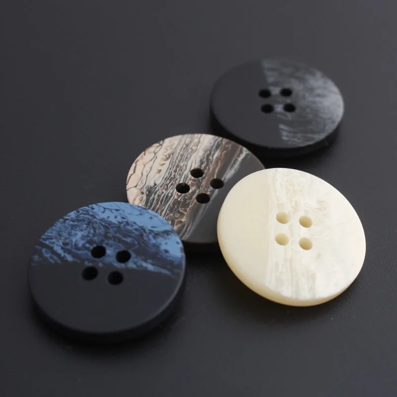 10pcs Retro Round Resin Buttons 4 Holes Black and White Buttons for Clothing Suit Coat Shirt Sewing Accessories 15mm-30mm 2