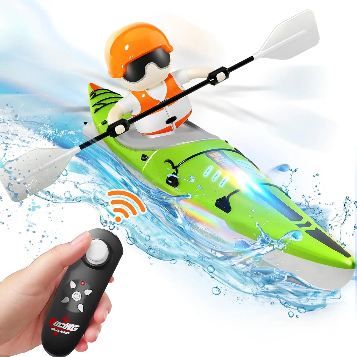 Bateau RC 2.4G avec 2 Batteries - Jouet de Course Rapide