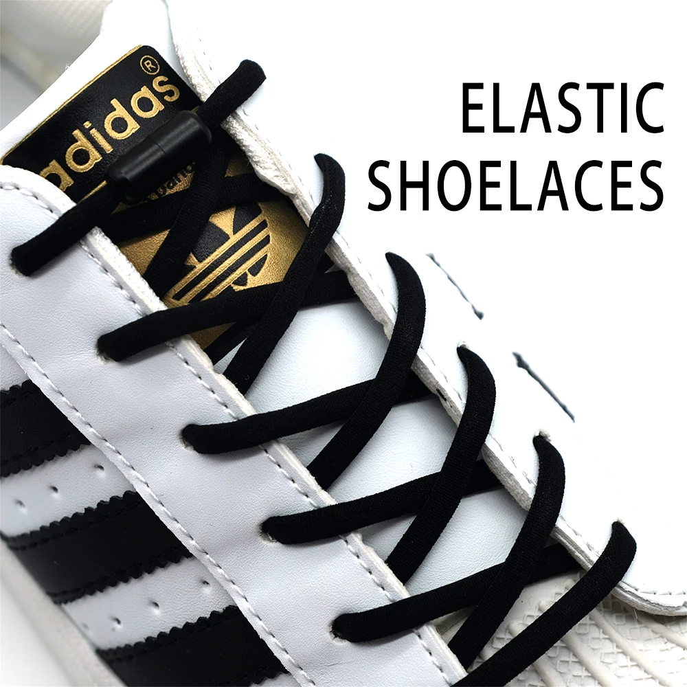 Semicircle Elastic Quick Lazy Laces Sneakers No Tie Shoelace Colorful Options for Round Shoelaces Kids Adult Shoes Accessories
