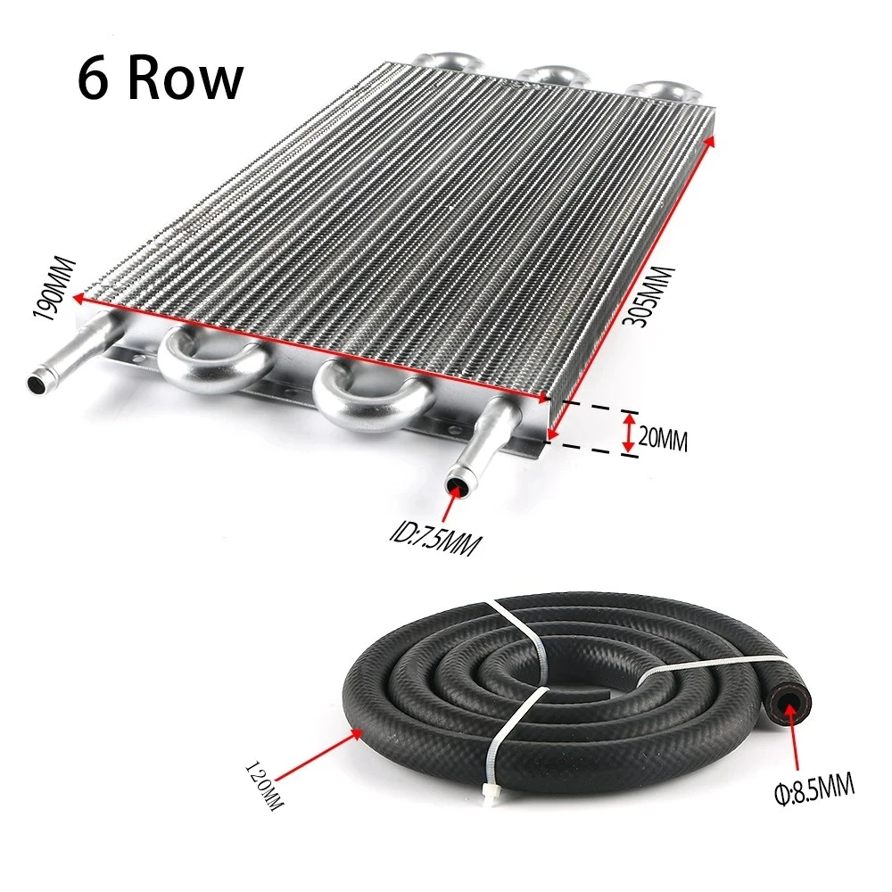 4 Row 6 Row 8 Aluminum Oil Cooler Kit Oil Radiator Car Auto Transmission Auto-Manual Radiator Converter Universal