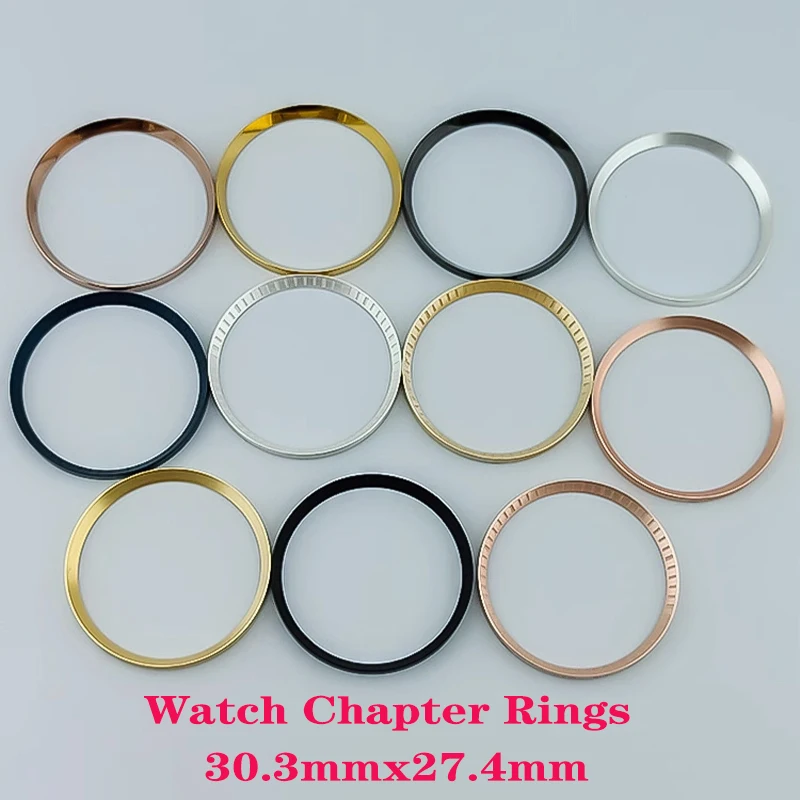30,3 x 27,4 mm Uhrenkapitelring, passend für SKX007 SKX009 SRPD Uhrengehäuse, ersetzt Kupfer-Innenring NH35 NH36 Uhrengehäuse-Refit-Teile