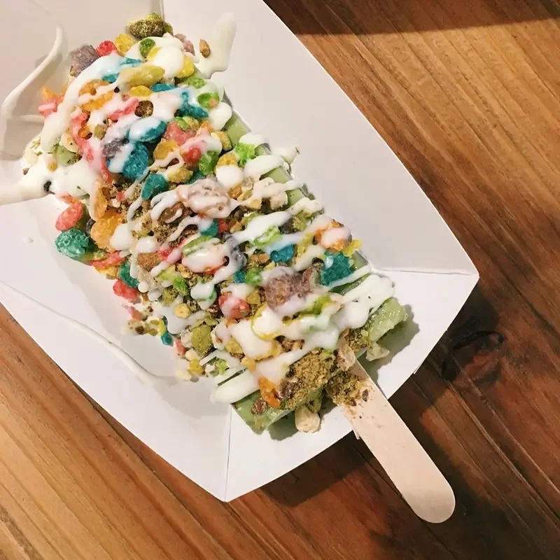 Ice Cream Sticks 50pcs Natural Wooden Ice Cream Popsicle Sticks Wood Stick Ice Cream Spoon Hand Art Cube Lollipop Cake Tools 93mm