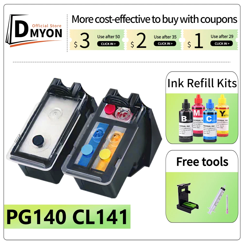 

Replacement for Canon PG140 CL141 Ink Cartridge for canon printer pixma cartridge MG2580 MG2400 MG2500 IP2880 MG3610 pg140 cl141