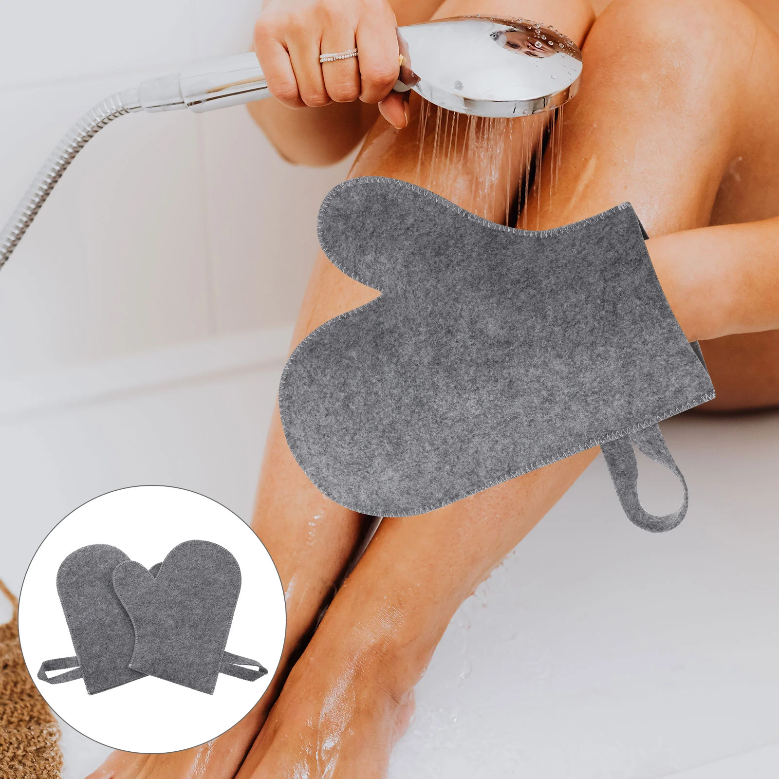 

Sauna Accessories Bath Heat Resistant Indoor Exfoliating Mitts Felt Bath Gloves Gloves For Shower Sauna Tools for Bath Home